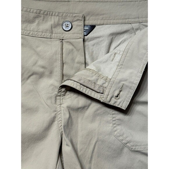 The North Face Women’s Khaki Nylon Stretch Shorts Size 10 Outdoor Hiking Cuffed - Picture 4 of 12